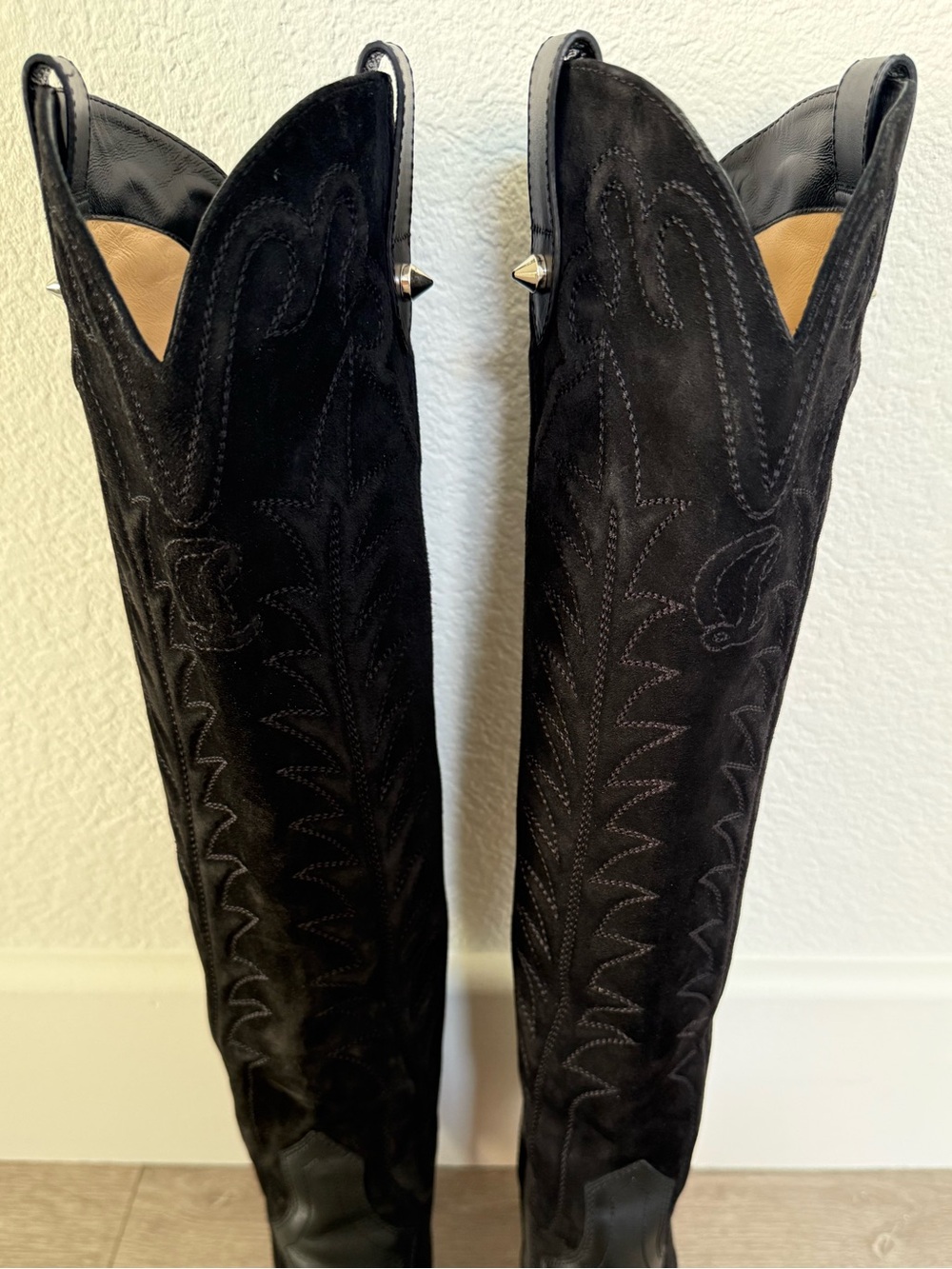 Christian Louboutin Santia Botta 85mm Suede Western Knee-High Boots 36.5 - Picture 5 of 12